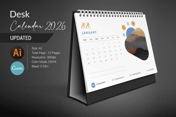 Desk Calendar 2026 example image 1