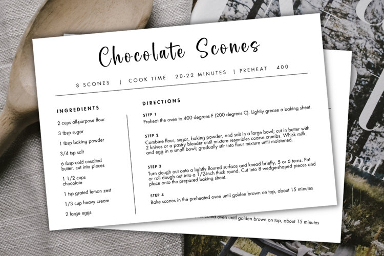 Farmhouse Recipe Card Template example image 1