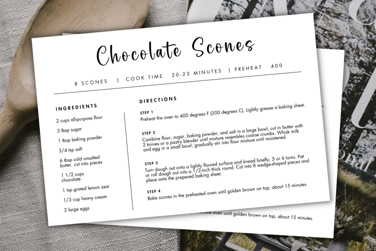 Farmhouse Recipe Card Template