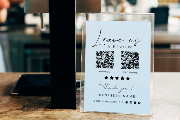 Ask For Review QR Code Sign Template