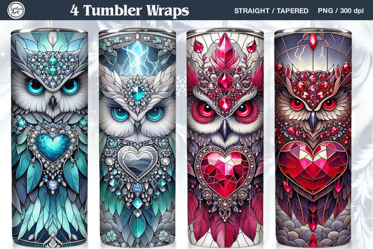 4 Owl Tumbler Sublimation, 20 oz Tumbler Wrap