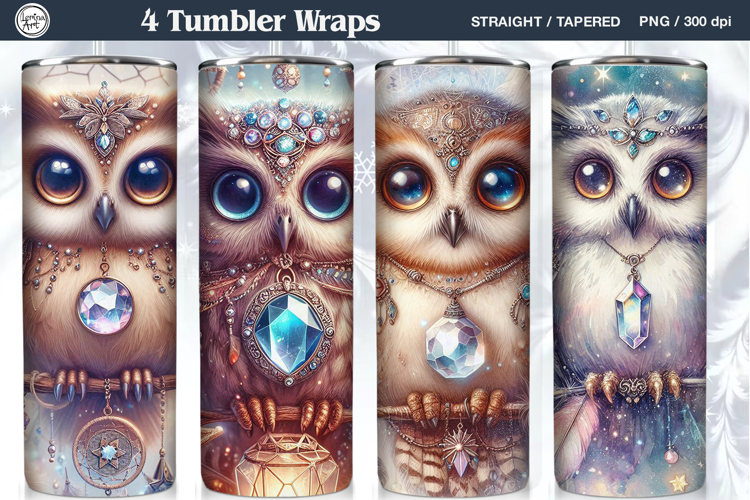 4 Owl Tumbler Sublimation, 20 oz Tumbler Wrap