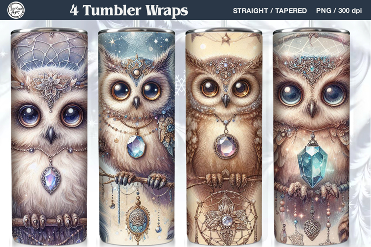 4 Owl Tumbler Sublimation, 20 oz Tumbler Wrap