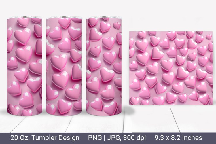 Heart Tumbler Sublimation. Valentines Day Tumbler.