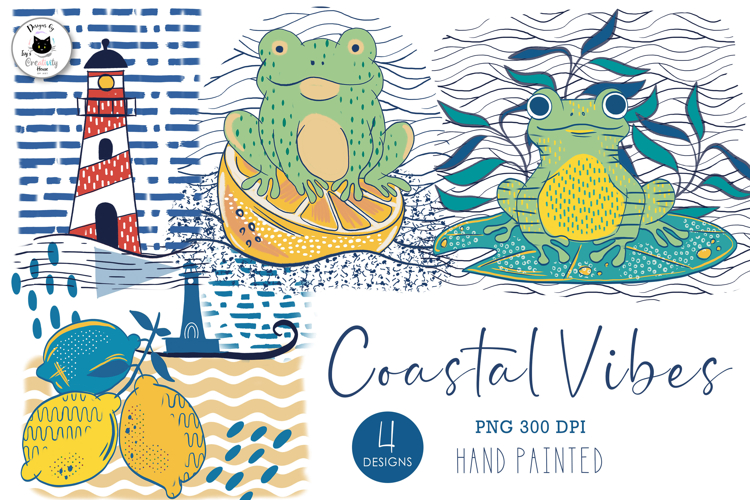 Coastal Summer Sublimation Designs | Beach Clipart