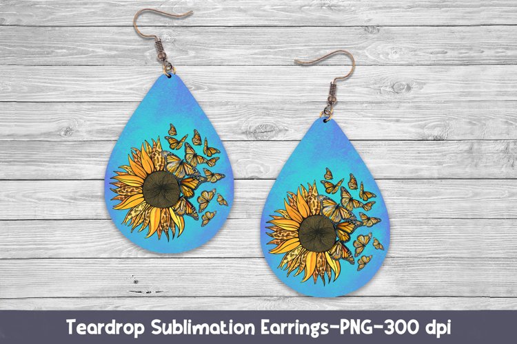 Sunflower Earrings. Teardrop Earring. Butterfly Earrings.