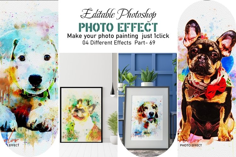 Dog Watercolor Painting Photo Effect example image 1