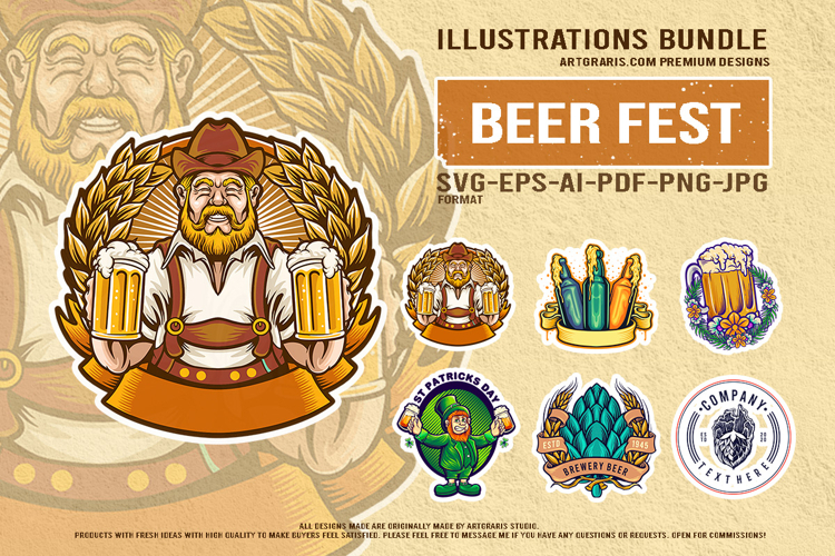 Irish Holiday Beer Celebration With Leprechaun Vector Mascot