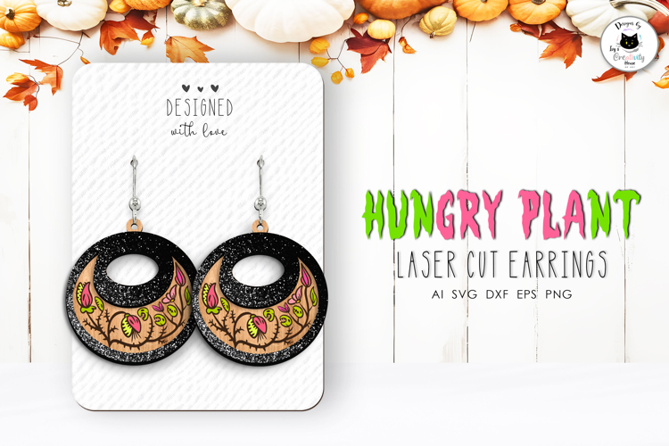 Monster Plant Halloween Earrings Laser Cut