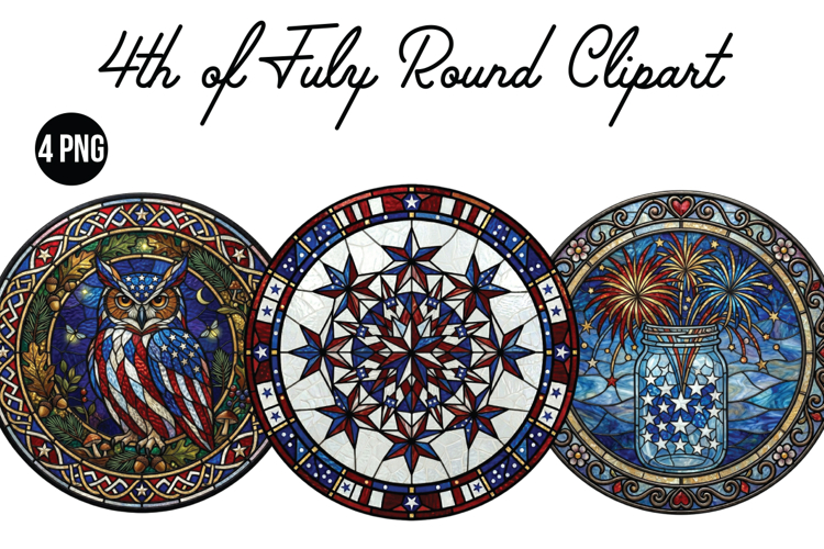 4th of July Round Png Clipart