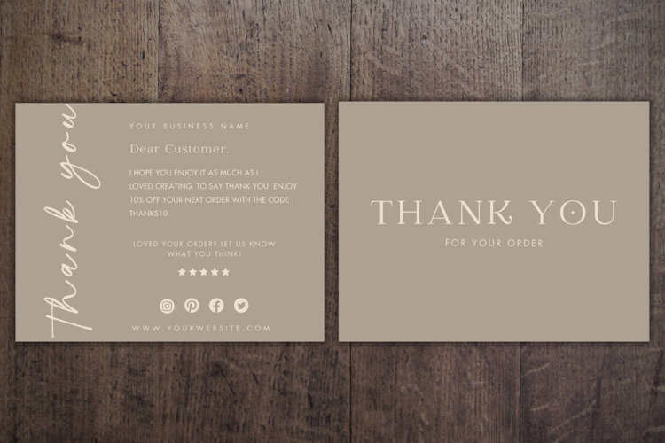 Canva Custom Thank You Business Card example image 1