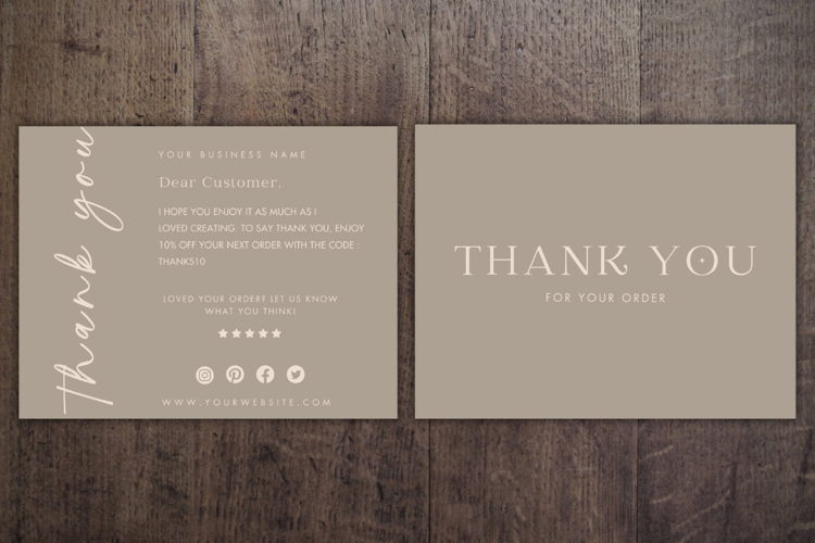 Canva Custom Thank You Business Card