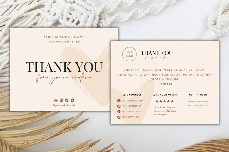 Canva Small Business Thank You Card Template