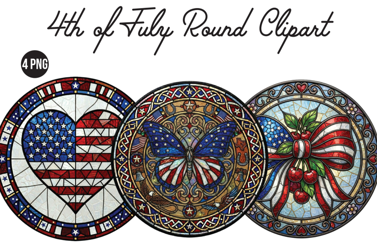 4th of July Round Png Clipart