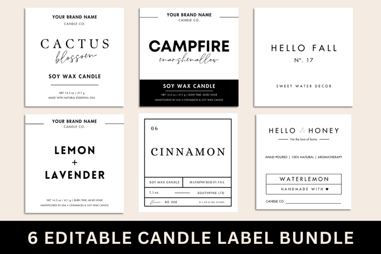 Canva Editable Candle Label Template