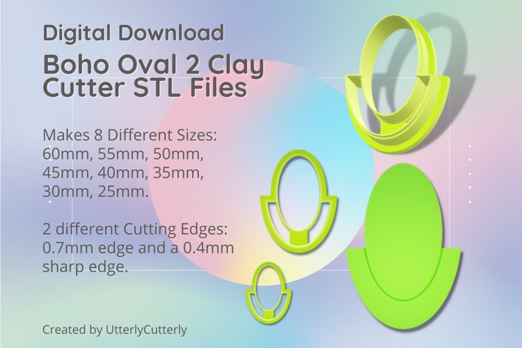 Boho Oval 2 Clay Cutter - Cookie Cutter STL File