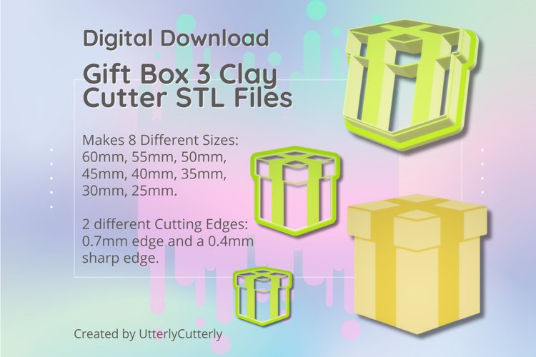 Clay Cutter STL File - Gift Box 3 example image 1