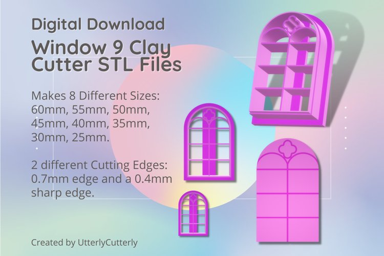 Window 9 Clay Cutter - Cookie Cutter STL