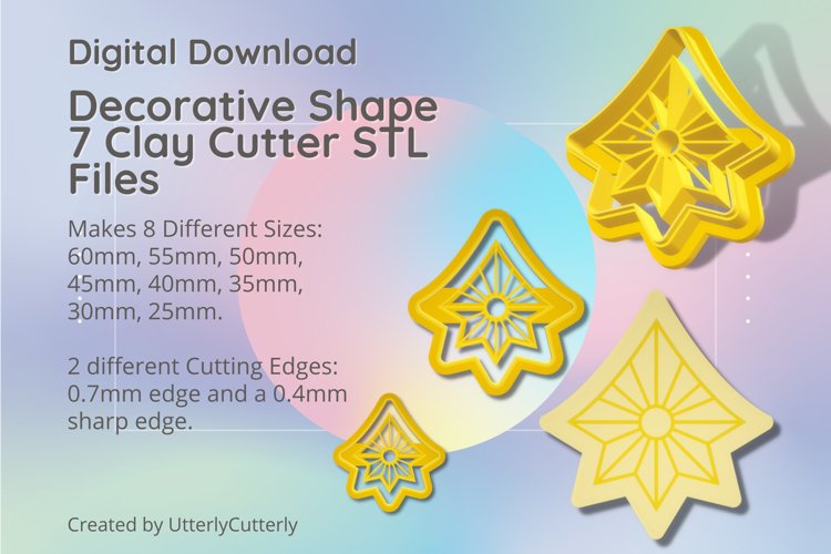 Decorative Shape 7 Earring Clay Cutter - Cookie Cutter