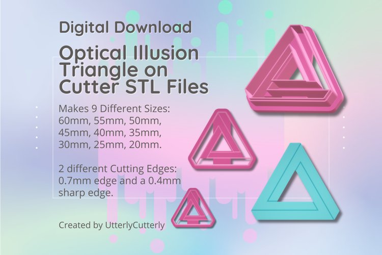 Clay Cutter STL File Optical Illusion Triangle - Modern Earr