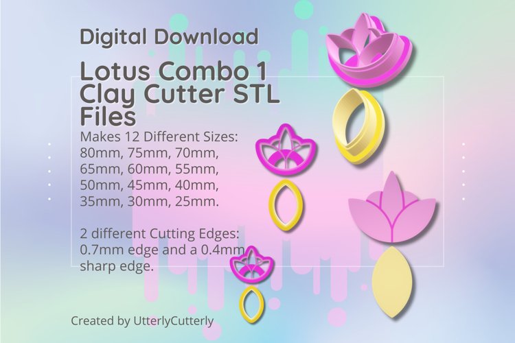 Clay Cutter STL File - LOTUS PEARL COMBO 1