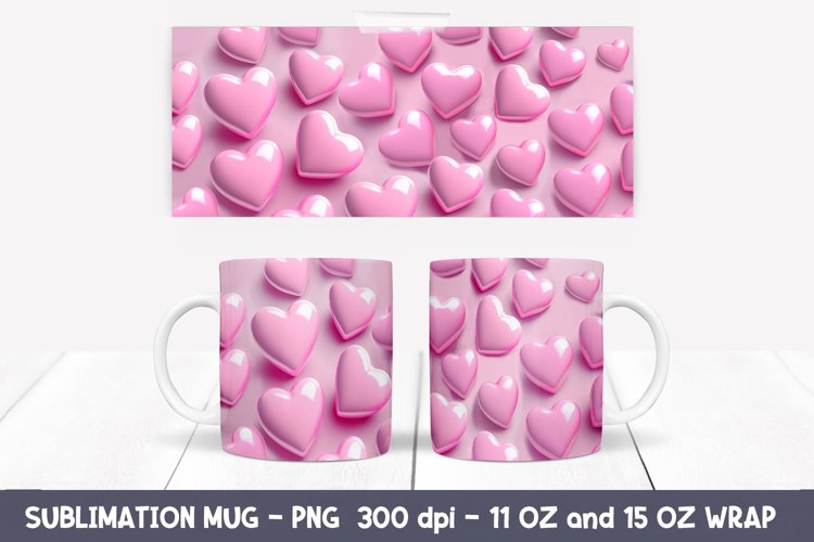 Valentine's Day Mug Wrap. Valentine Sublimation. example image 1