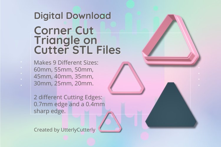 Clay Cutter STL File Corner Cut Triangle - Modern Earring Di
