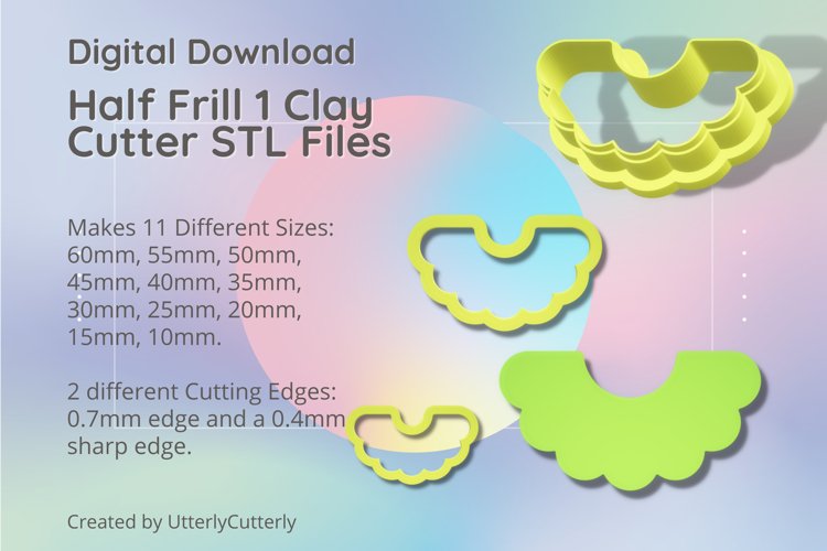 Half Frill 1 Earring Clay Cutter - Cookie Cutter