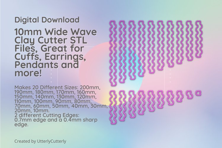 10mm Wave Clay Cutter- Earring, Cuff Cutter