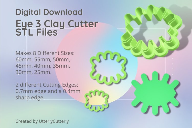 Eye 3 Clay Cutter - Cookie Cutter STL