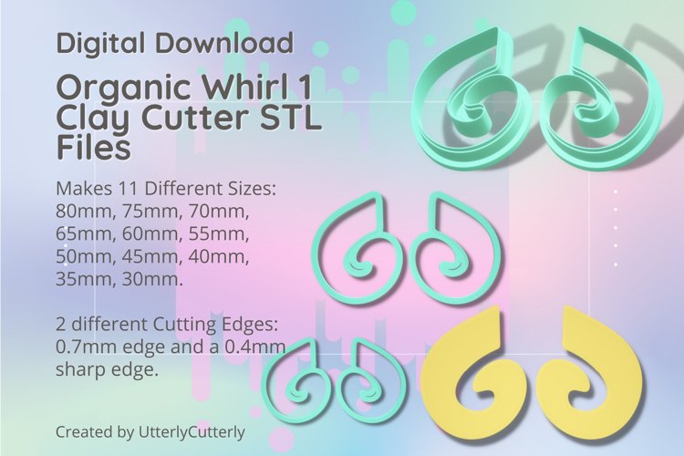 Organic Whirl 1 Clay Cutter Earring -Cookie Cutter
