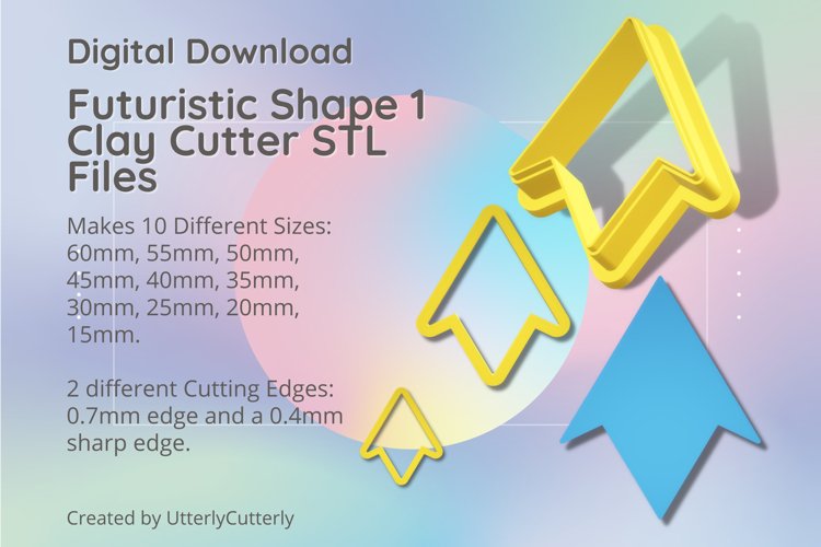 Futuristic Shape 1 Clay Cutter Earring -Cookie Cutter