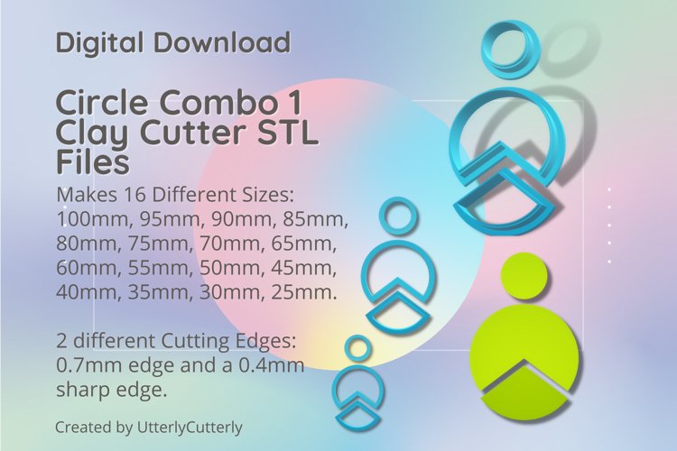 Circle Combo 1 Clay Cutter - Cookie Cutter STL