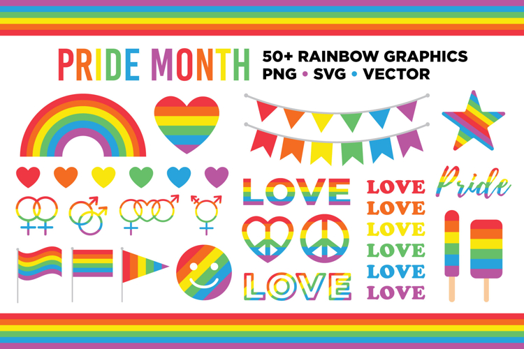 Rainbow Love   Pride Clip Art Set