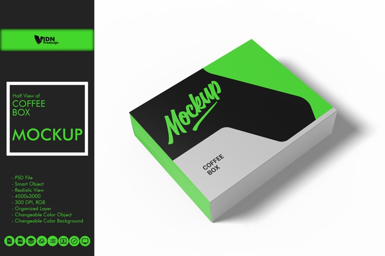 Half View of Coffee Box Mockup example image 1