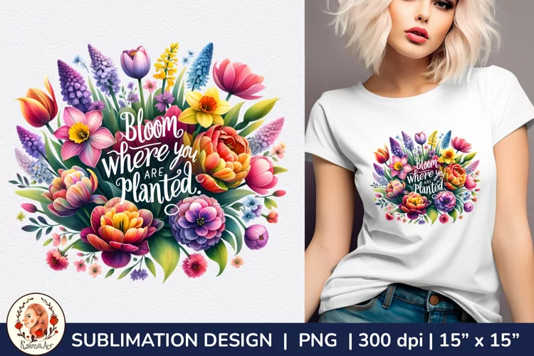 Cottagecore, Watercolor spring sublimation,wild flowers png