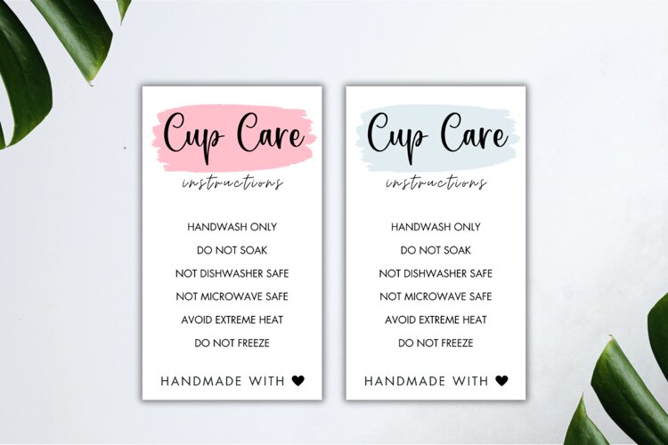 Tumbler Cup Care Instructions Card example image 1