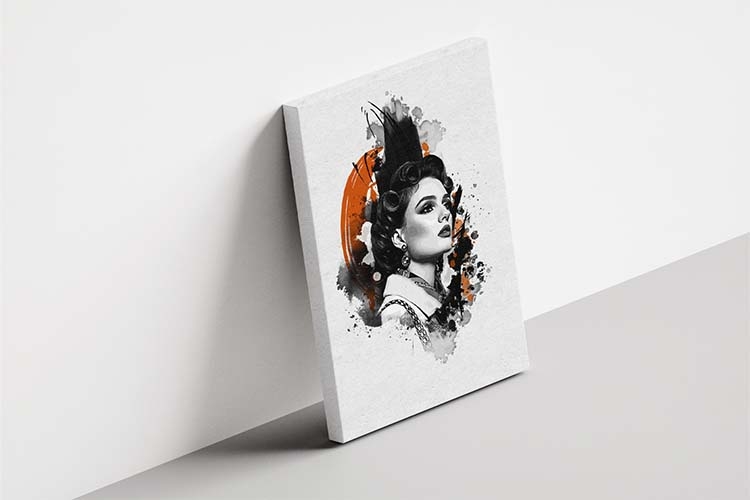Ink Splash Portrait Wall Art Template