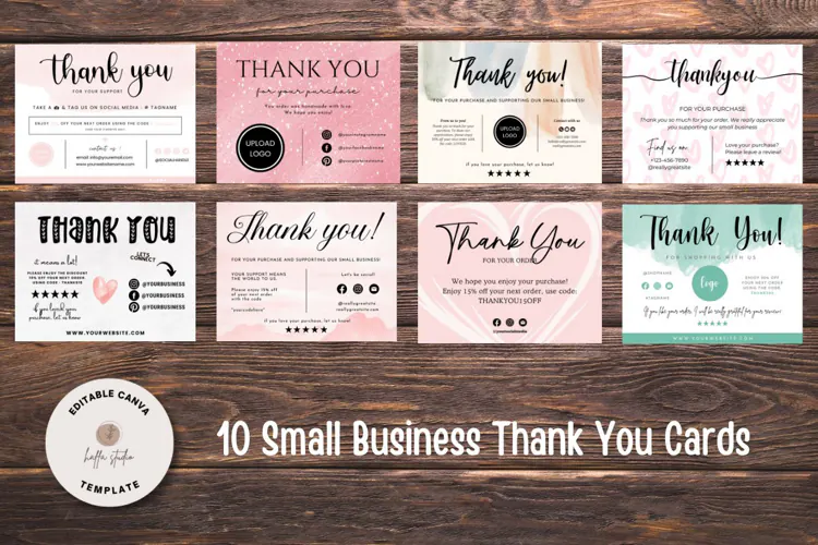 8 Thank you card for small business template