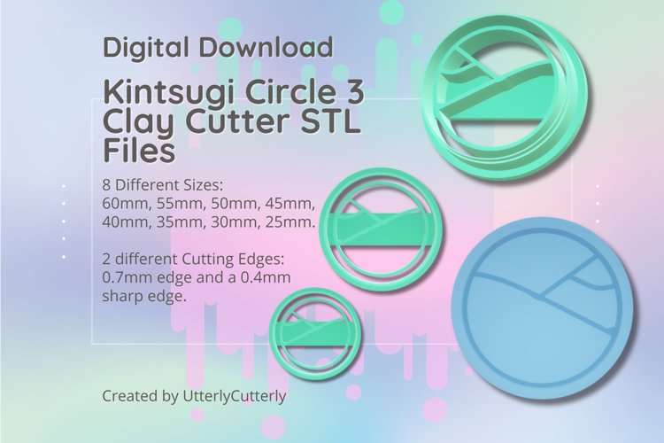Kintsugi Circle 3 Clay Cutter - STL Digital File Download- 8