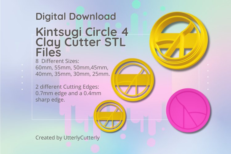 Kintsugi Circle 4 Clay Cutter - STL Digital File Download- 8