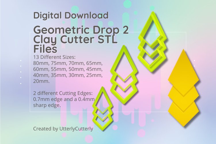 Geometric Drop 2 Clay Cutter - STL Digital File Download- 13