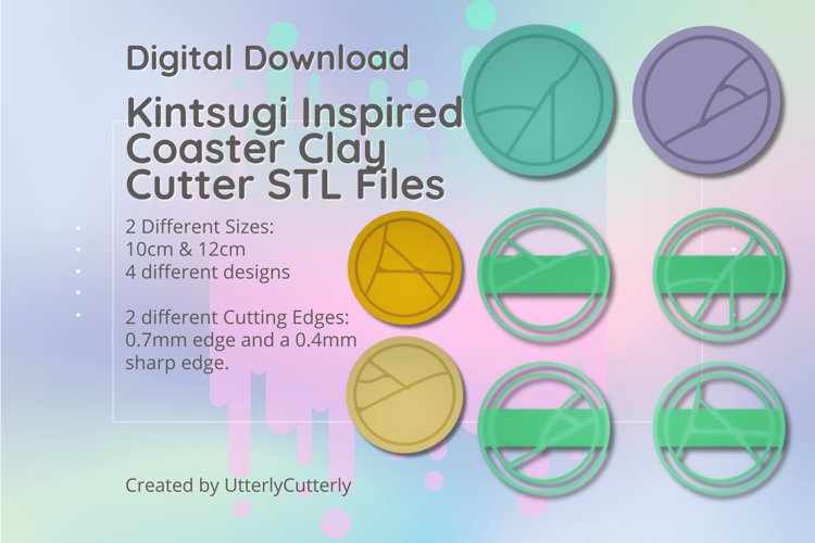 Kintsugi inspired Coasters Cutter - Digital File Download- 4