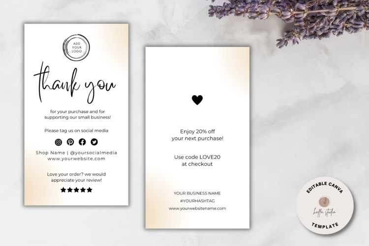 Modern Minimal Business Thank You For Order Insert