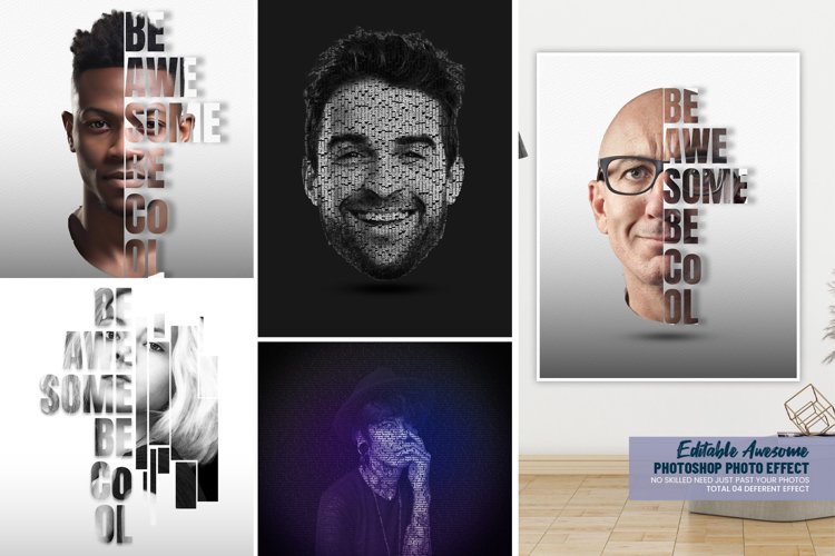 Portrait Editable Text Photo Effect example image 1