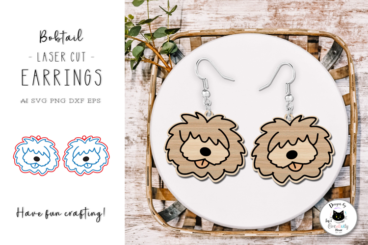 Old English Sheepdog | Dog Laser Cut Earrings