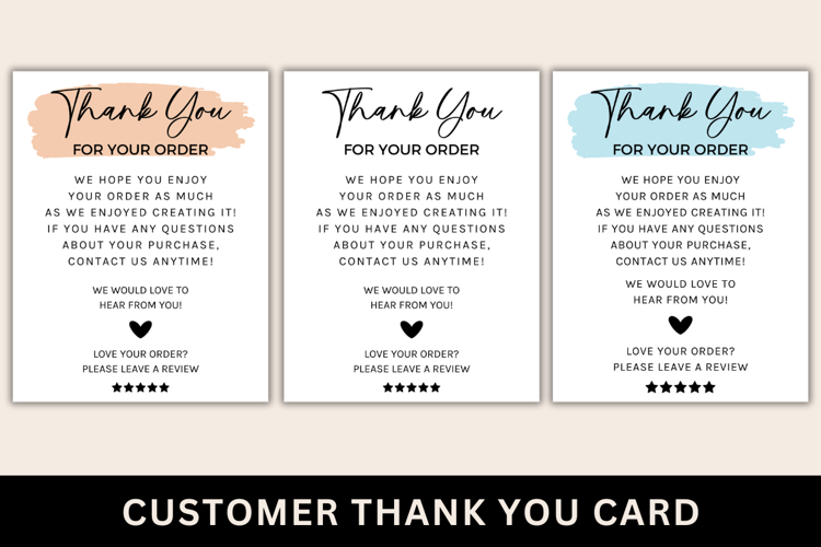 Canva |Printable Customer Thank You Card