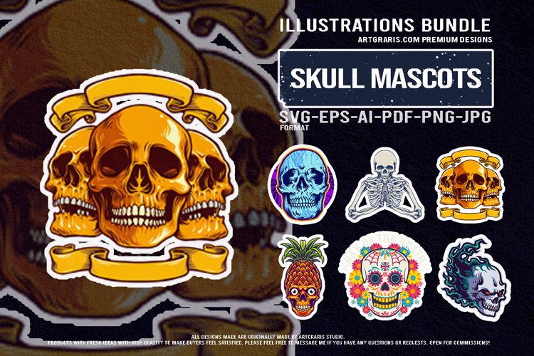 Day of the Dead with Creepy Skull Fusion Vector Artwork
