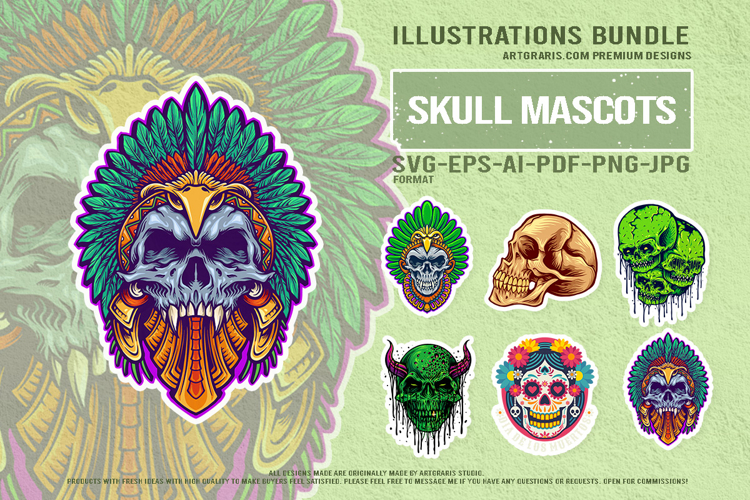 Dripping Demons and Fiesta of Skulls Vector Illustrations