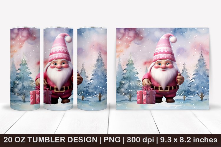 Pink Christmas Tumbler, Pink Gnomes,Christmas gnomes tumbler